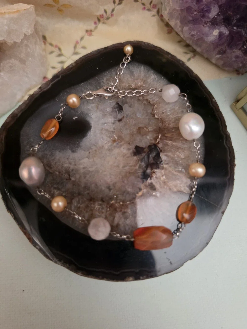 Gemporia Annabella Collection Multigem & Pearl Silver Bracelet